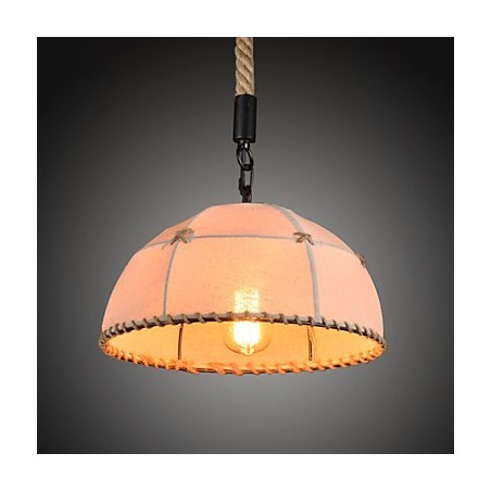Lampadario retrò in corda di canapa fatto a mano stile rustico industriale