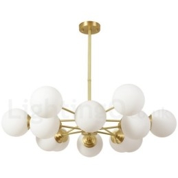 Lampadario a sospensione moderno a forma di fagiolo in ottone puro, 12 luci (6+6), 92 x 55 cm, modello Nord Europa