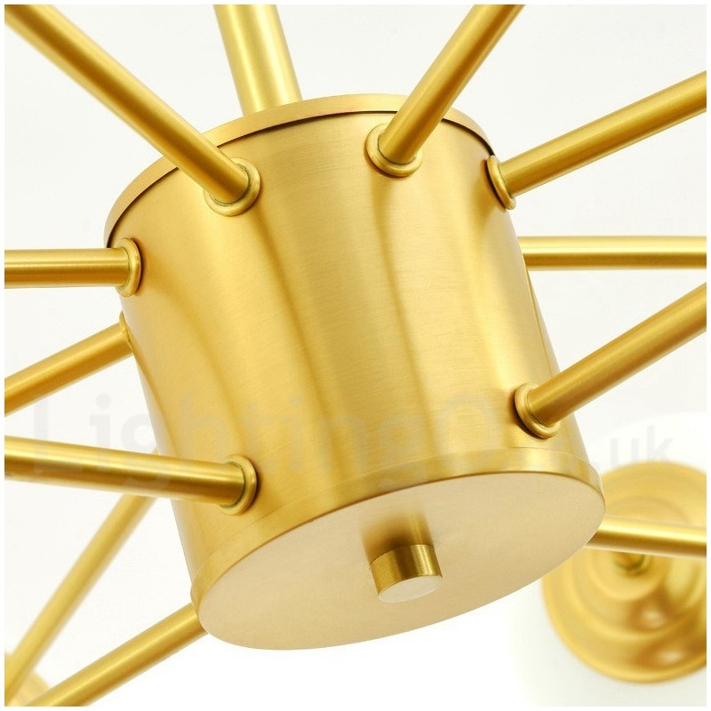 Lampadario a forma di fagiolo in ottone puro a 2 livelli 12 luci (8+4), sospensione moderna con paralumi in vetro