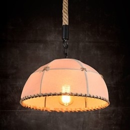 Lampadario retrò in corda di canapa fatto a mano stile rustico industriale