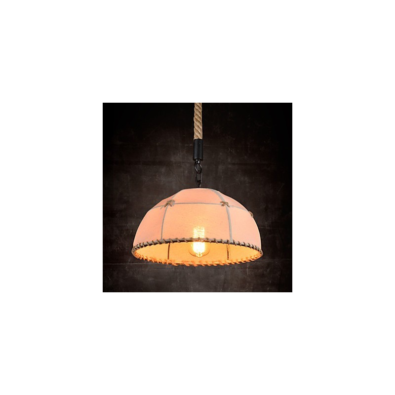 Lampadario retrò in corda di canapa fatto a mano stile rustico industriale