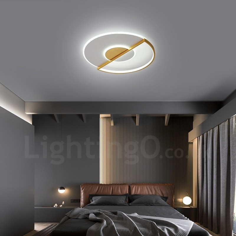 Plafoniera LED ultrasottile oro 42/52 cm con telecomando, anche applique