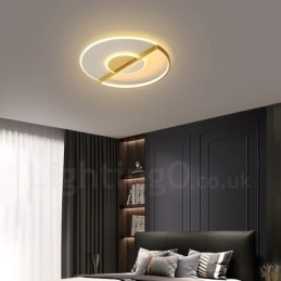 Plafoniera LED ultrasottile oro 42/52 cm con telecomando, anche applique