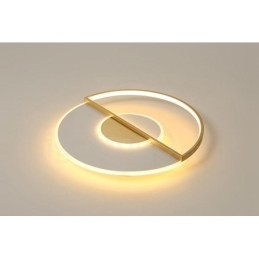 Plafoniera LED ultrasottile oro 42/52 cm con telecomando, anche applique