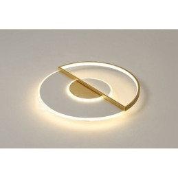 Plafoniera LED ultrasottile oro 42/52 cm con telecomando, anche applique