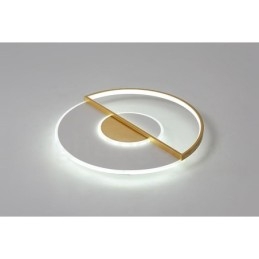 Plafoniera LED ultrasottile oro 42/52 cm con telecomando, anche applique