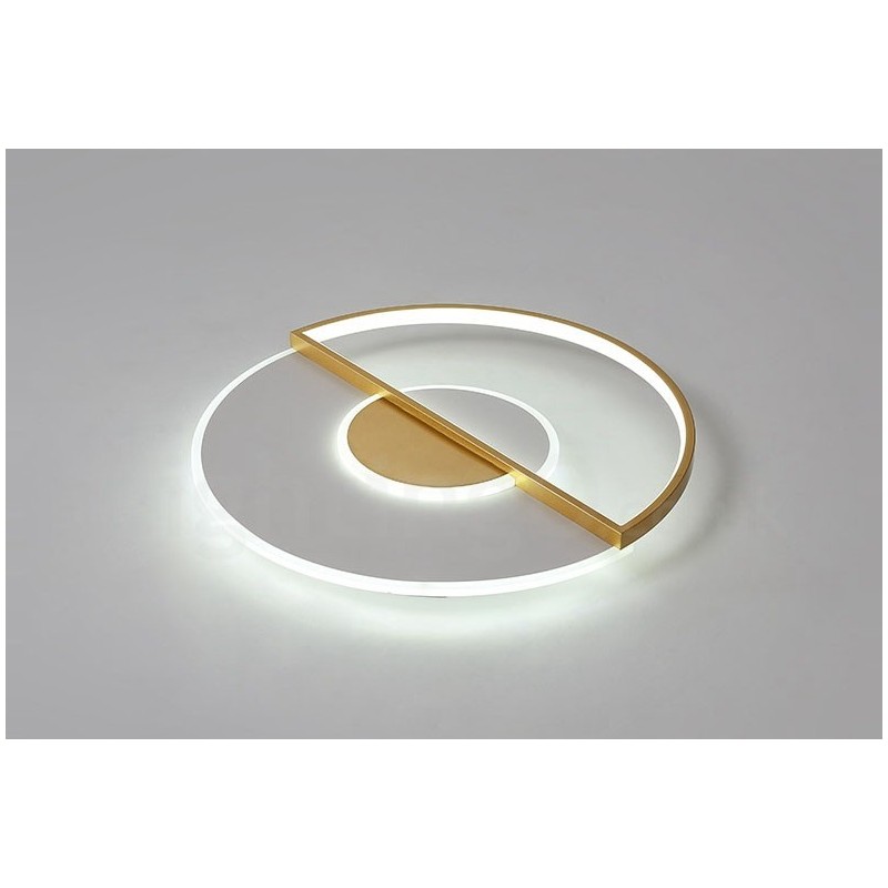 Plafoniera LED ultrasottile oro 42/52 cm con telecomando, anche applique