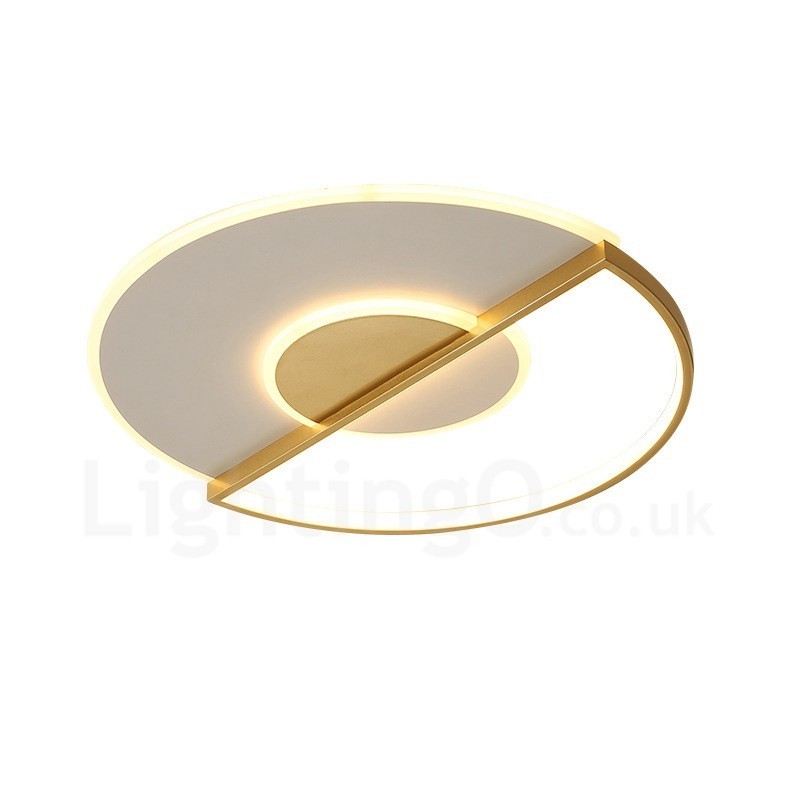 Plafoniera LED ultrasottile oro 42/52 cm con telecomando, anche applique