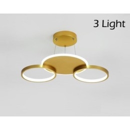 Lampadario LED nordico moderno dorato con telecomando, anche applique