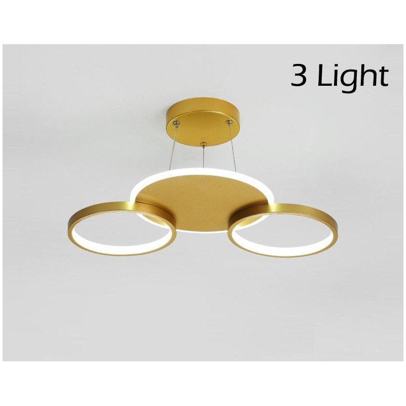 Lampadario LED nordico moderno dorato con telecomando, anche applique