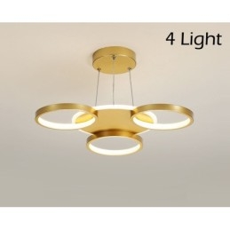 Lampadario LED nordico moderno dorato con telecomando, anche applique