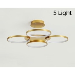 Lampadario LED nordico moderno dorato con telecomando, anche applique