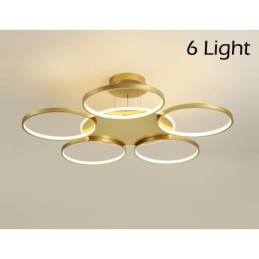 Lampadario LED nordico moderno dorato con telecomando, anche applique
