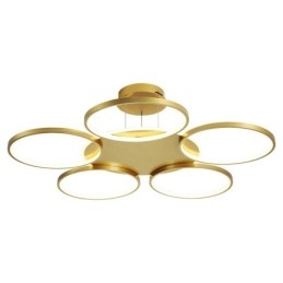 Lampadario LED nordico moderno dorato con telecomando, anche applique