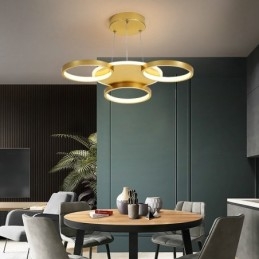 Lampadario LED nordico moderno dorato con telecomando, anche applique