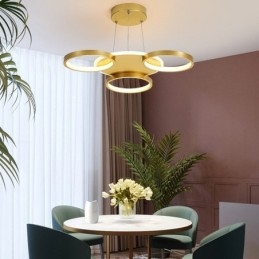 Lampadario LED nordico moderno dorato con telecomando, anche applique