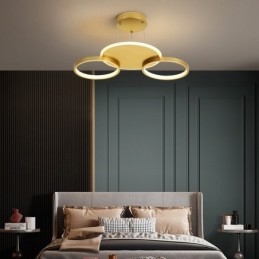 Lampadario LED nordico moderno dorato con telecomando, anche applique