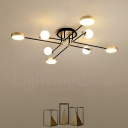 Lampadario moderno nero e oro in metallo con paralume in acrilico