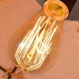 Lampadario retrò in corda di canapa fatto a mano stile rustico industriale