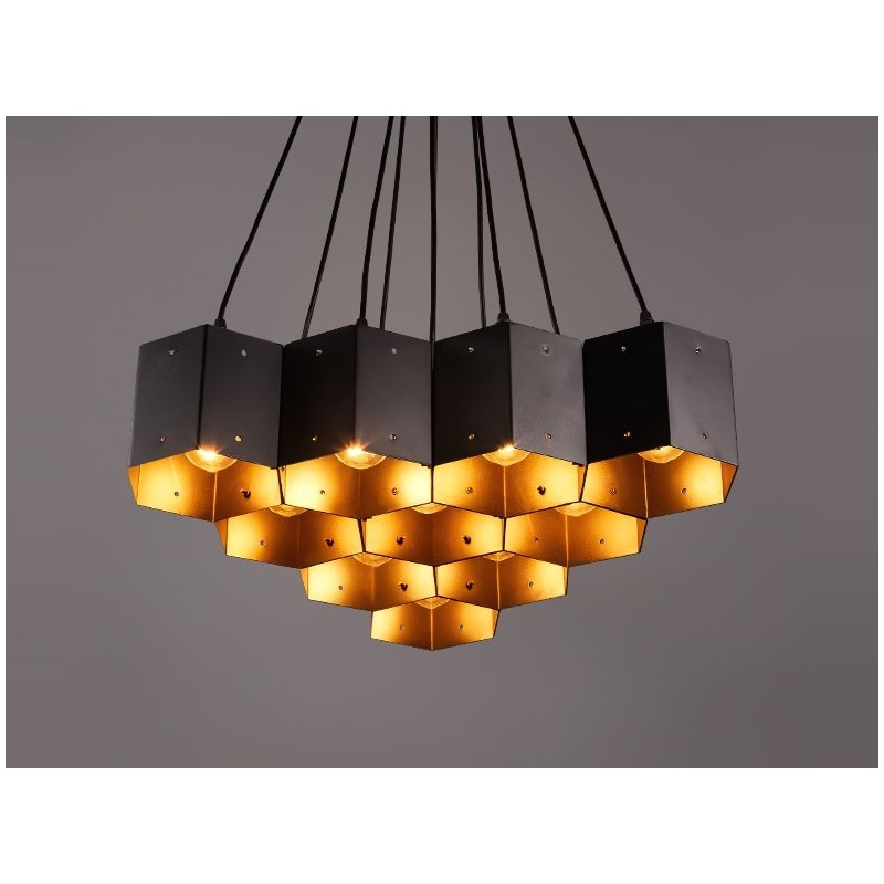 Lampadario a sospensione industriale loft in acciaio, senza paralume, E12/E14, 6-13 luci