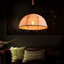 Lampadario retrò in corda di canapa fatto a mano stile rustico industriale