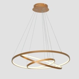 Lampada a sospensione LED dimmerabile oro con telecomando, tre anelli