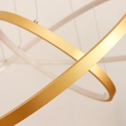 Lampada a sospensione LED dimmerabile oro con telecomando, tre anelli