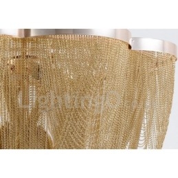 Lampadario a nappe in metallo argento oro, 4 luci E12/E14 regolabile