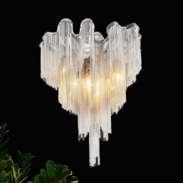 Lampadario a nappe design moderno argento e oro