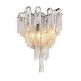Lampadario a nappe design moderno argento e oro