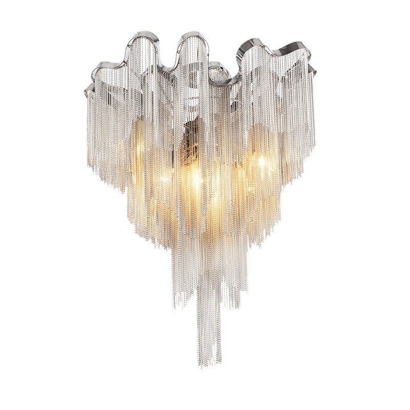 Lampadario a nappe design moderno argento e oro