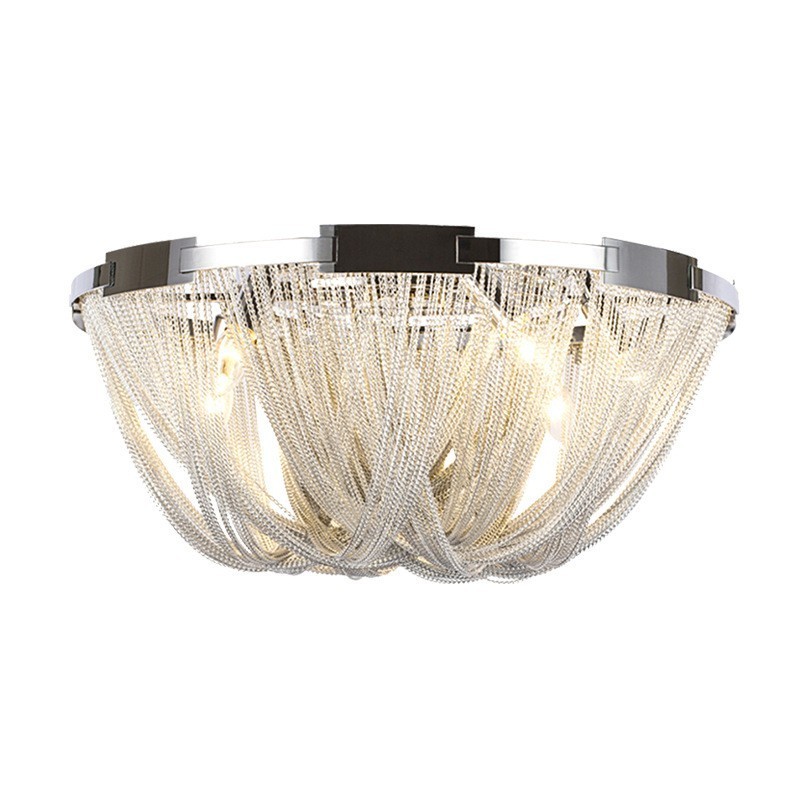 Lampadario a nappe design moderno argento e oro