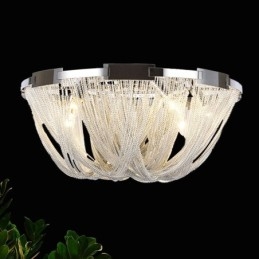 Lampadario a nappe design moderno argento e oro