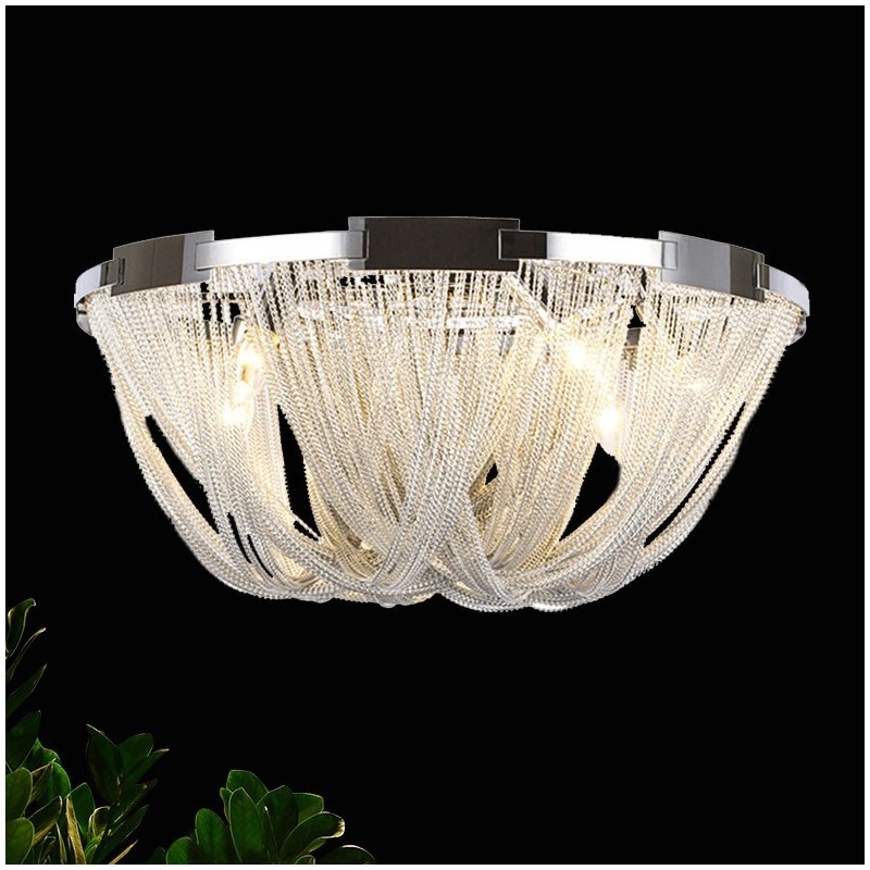 Lampadario a nappe design moderno argento e oro