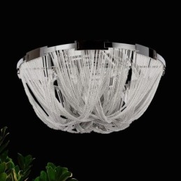 Lampadario a nappe design moderno argento e oro
