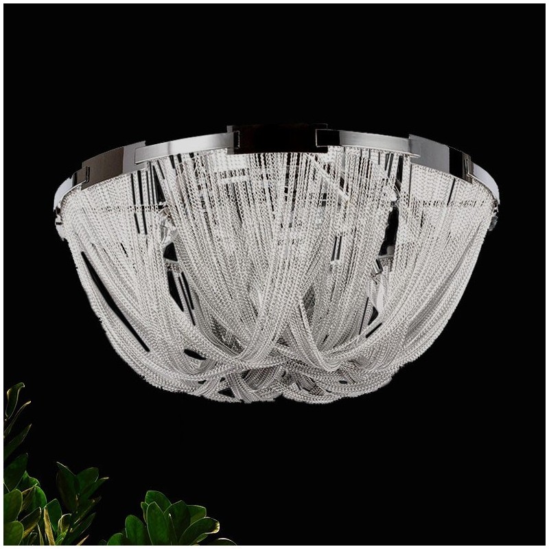 Lampadario a nappe design moderno argento e oro