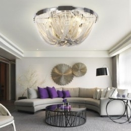 Lampadario a nappe design moderno argento e oro