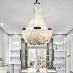 Lampadario a nappe di design argento oro