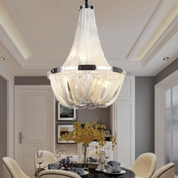 Lampadario a nappe di design argento oro