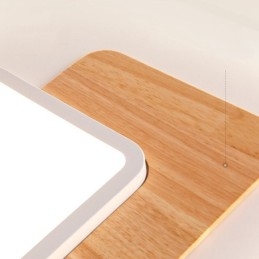 Plafoniera LED rettangolare in legno dimmerabile con telecomando, anche applique