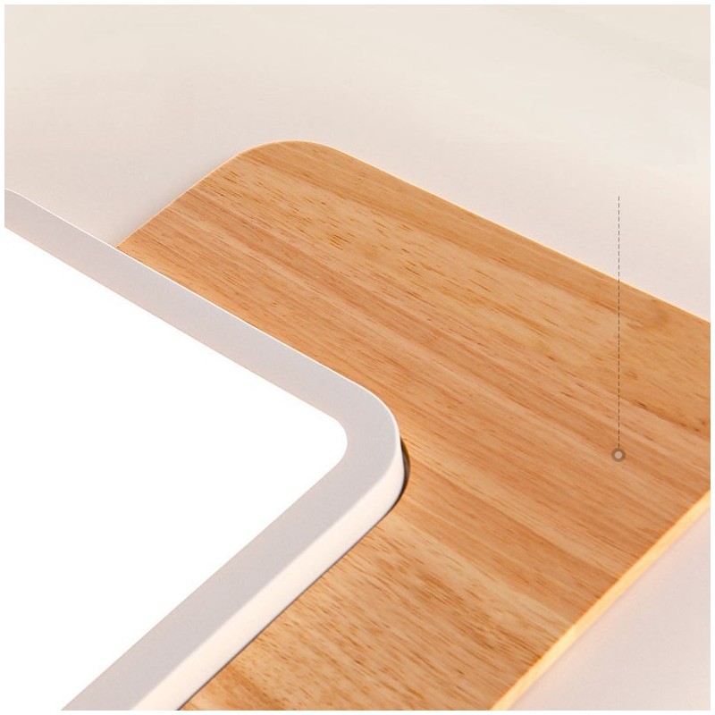 Plafoniera LED rettangolare in legno dimmerabile con telecomando, anche applique