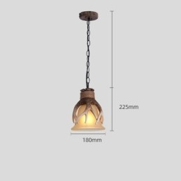 Lampada a sospensione rustica vintage con paralume in vetro E27