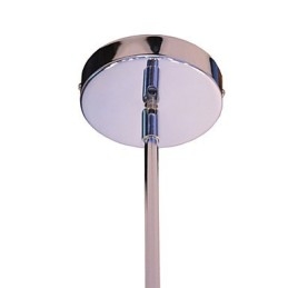 Lampadario moderno globo in metallo cromato argento 88 cm regolabile