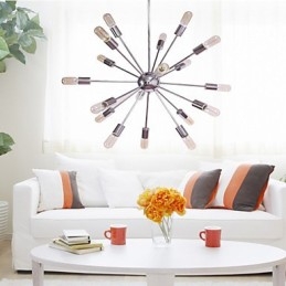 Lampadario moderno globo in metallo cromato argento 88 cm regolabile