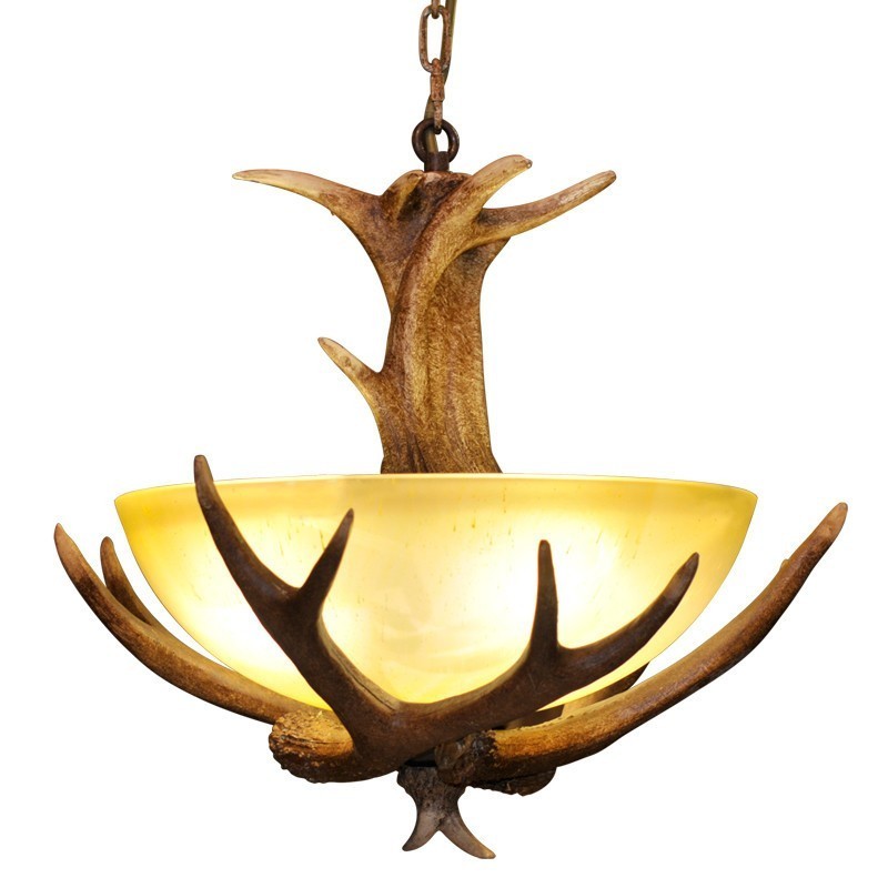 Lampada a sospensione rustica vintage con paralume in vetro, E27, Ø 42 cm, H 45 cm