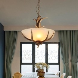 Lampada a sospensione rustica vintage con paralume in vetro, E27, Ø 42 cm, H 45 cm