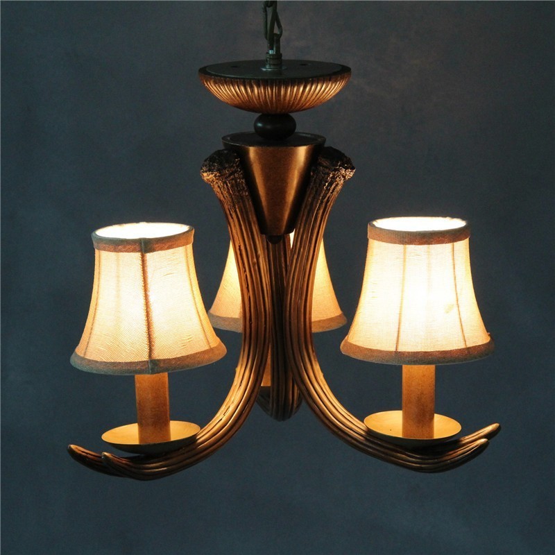 Lampadario rustico retrò con paralumi a 3 luci E14, diametro 40 cm