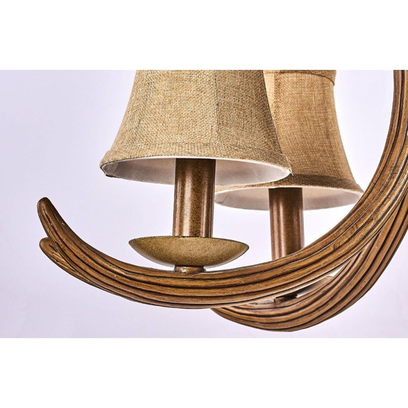 Lampadario rustico retrò antico a 5 luci con paralumi E14