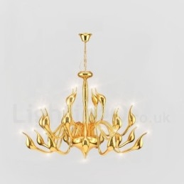Lampadario moderno a forma di cigno 24 luci G4 placcato oro