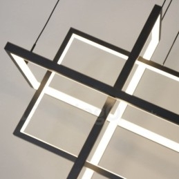Lampada a sospensione LED dimmerabile nera, 4 rettangoli